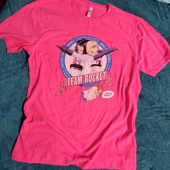 Pink Team Rocket Tshirt, Medium Unisex - Picture 4 of 7